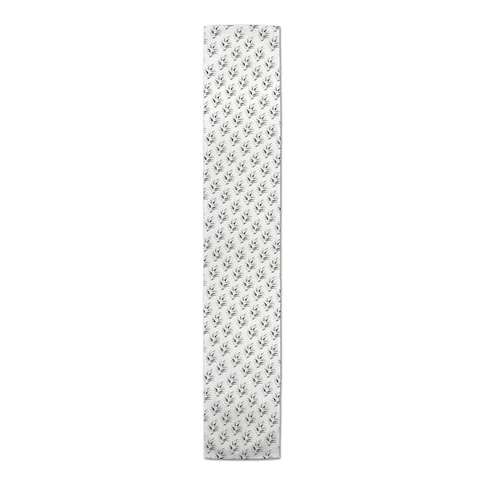 90" Dark Leaf Pattern Cotton Twill Runner
